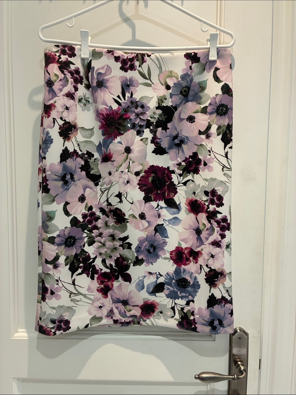 TAHARI Purple Floral Full-Zip Pencil Skirt Size 8 👵MT